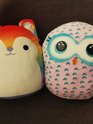Squishmallows Husky and Ty Owl plush toys set