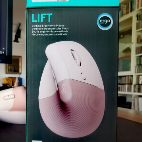 Logitech Lift Vertical Mouse S/M like new, pink