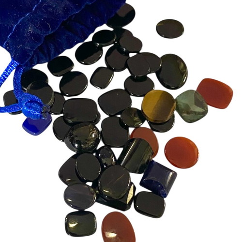 Black Onyx stones like new, pack N17 with 49 pieces
