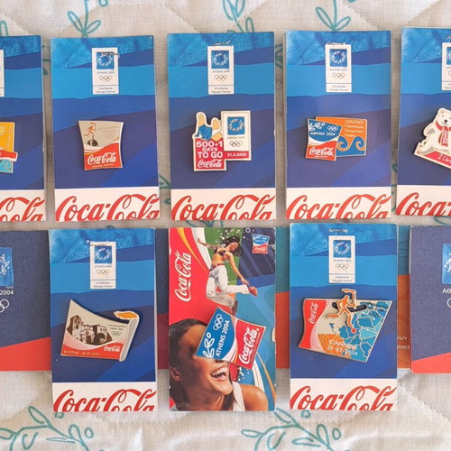 Athens 2004 Olympic Games pins set of 8 Coca-Cola new