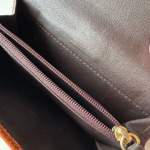 Loewe Leather Wallet used brown with Anagram logo