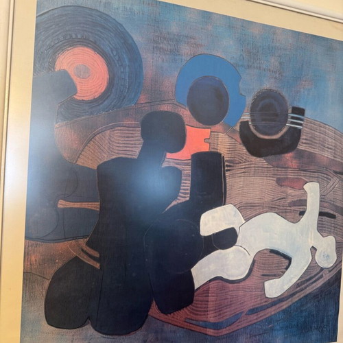 Antis Chatzhiadamos painting like new, framed poster 70x70 cm