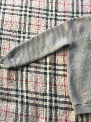 Sweatshirt with design and rhinestones for girls like new, Civil, gray, size 128-134 cm
