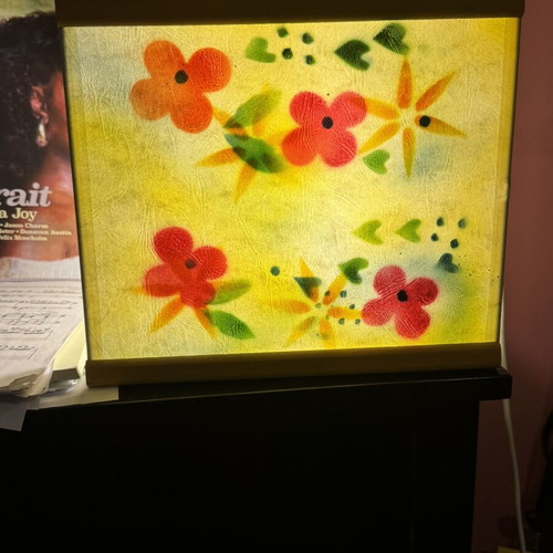 Ceiling room light with painted flowers