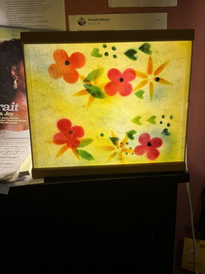 Ceiling room light with painted flowers