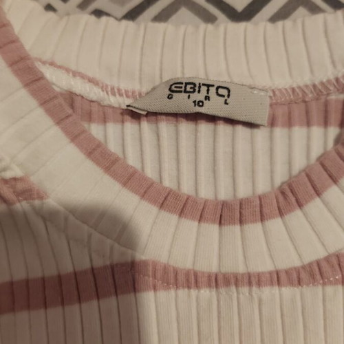 Evita summer set for girls with capri pants, white and pink