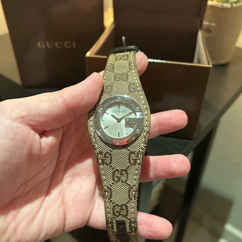 Gucci wristwatch women's used, beige and brown