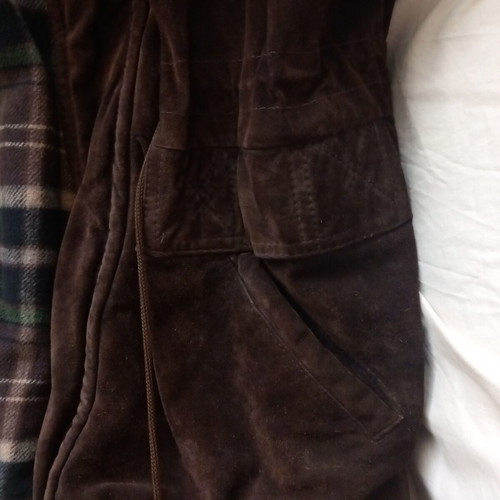 Men's suede jacket with leather collar, Italian made
