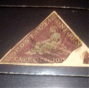 Ακρωτήριο Καλής Ελπίδας 1855 γραμματόσημο με ελαττώματα