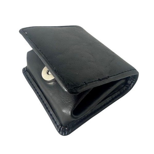 Vintage square coin wallet with button black new 7cm