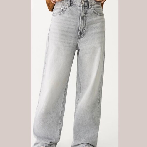 Stradivarius Wide Leg Baggy Jeans size 42 like new, gray
