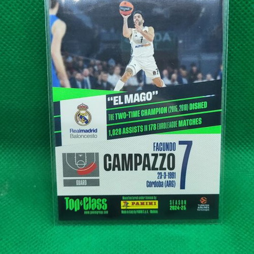 Campazzo Panini Top Class Euroleague 2024-2025 card new, excellent condition