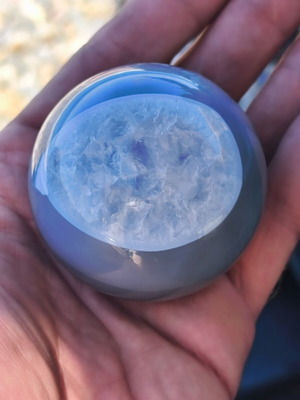 Agate energy sphere new, large size with amazing color