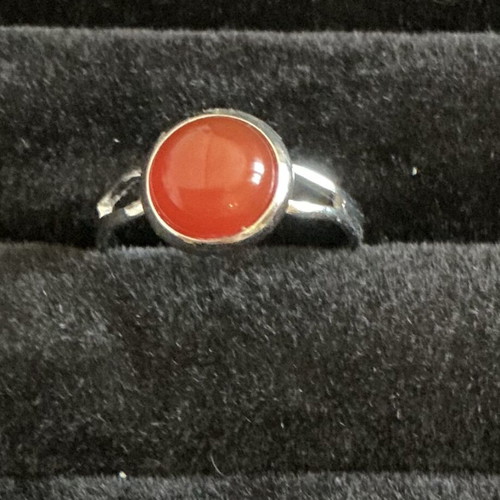 Set of two handmade carnelian rings made to order