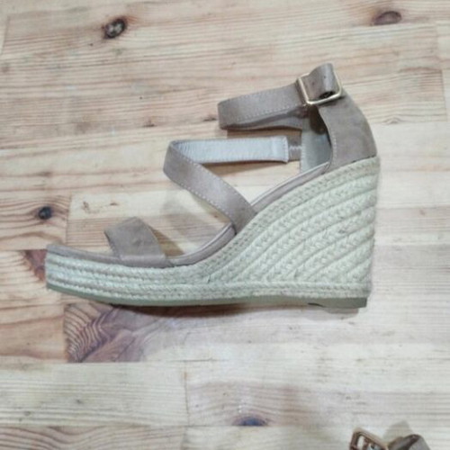 Jenny Fairy Platform Sandals size 39 new, beige, 10 cm heel