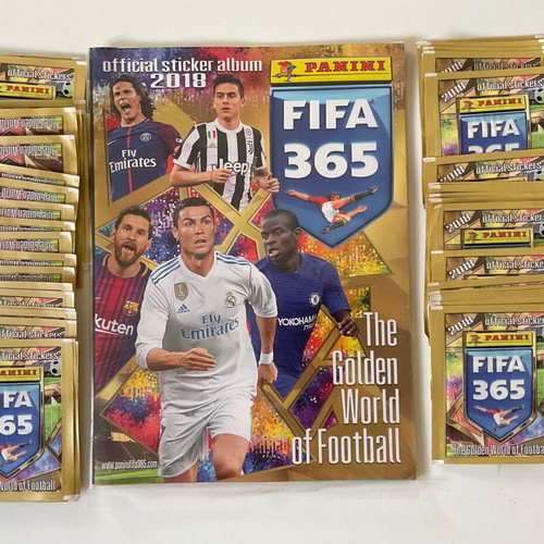 Panini FIFA 365 2018 album and 50 sticker packs new