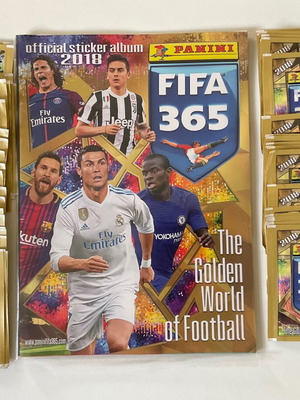 Panini FIFA 365 2018 album and 50 sticker packs new