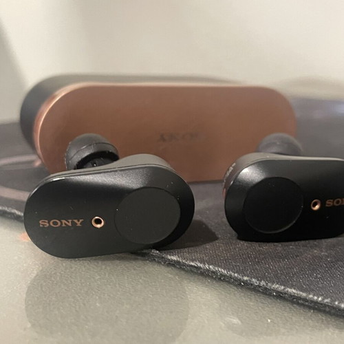 Sony WF-1000XM3 wireless earbuds used with extra ear tips