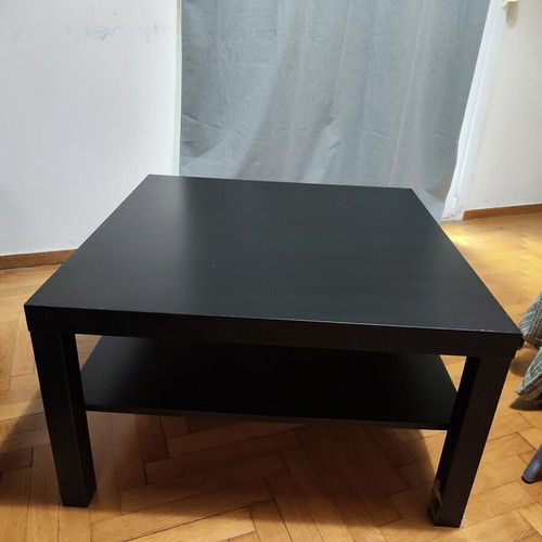 Coffee table used, black with practical lower shelf