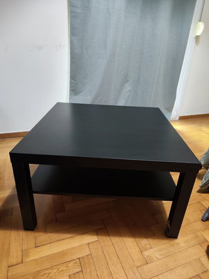 Coffee table used, black with practical lower shelf