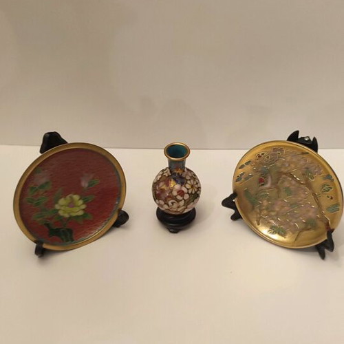 Cloisonné collection 19 pieces like new, vintage decorations