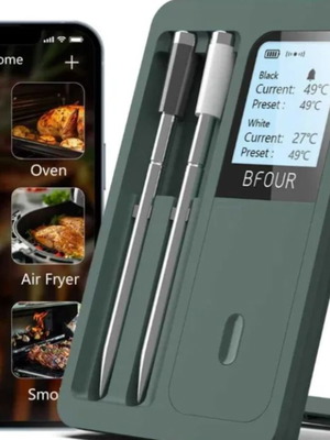 BFOUR BF-40 Wireless Smart Meat Thermometer with 2 Probes new