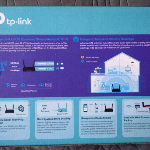 Router AC750 TP-Link dual band SIM card wireless 4G like new