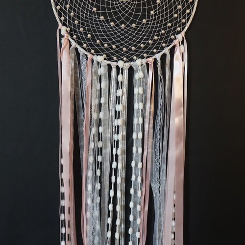 Dreamcatcher 28 new with pearls and pastel ribbons