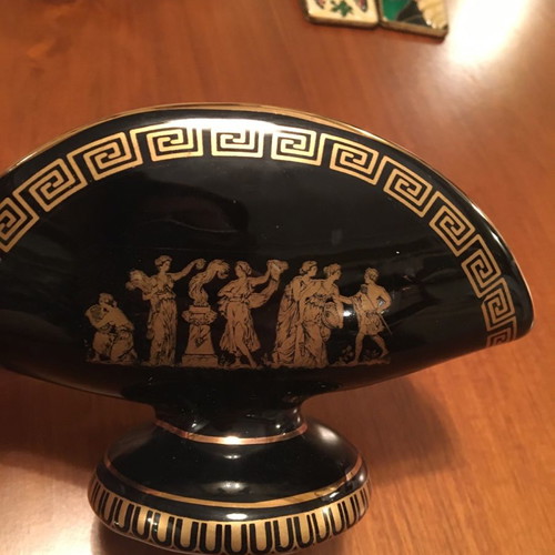 Porcelain napkin holder with ancient Greek painting new