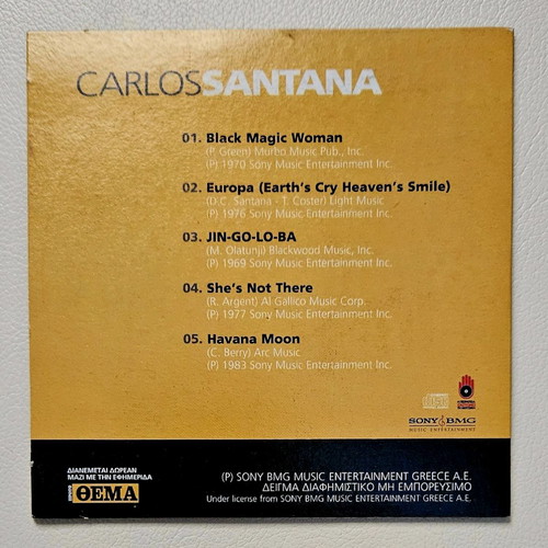 Carlos Santana collection with 5 hits in like new condition