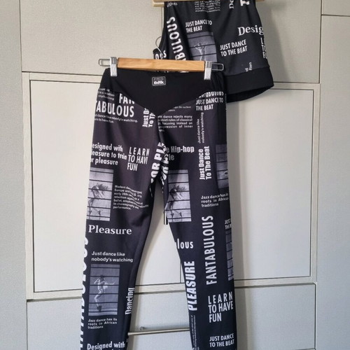 Bodytalk set leggings L and crop top M like new, multicolor