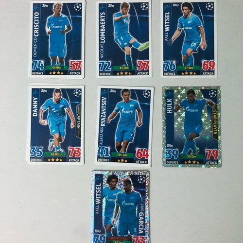 Match Attax 2015/16 Zenit card set with Hulk Star Player & Witsel like new