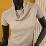 Motivi short-sleeve knit sweater, gray, size M, 5% cashmere