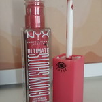 NYX liquid eyeshadow used, raspberry color
