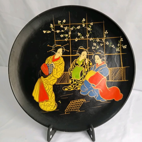 Chinese decorative plate used, hand-painted 21 inches
