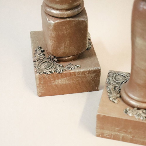Handmade Upcycled Candlesticks Set of 2 New