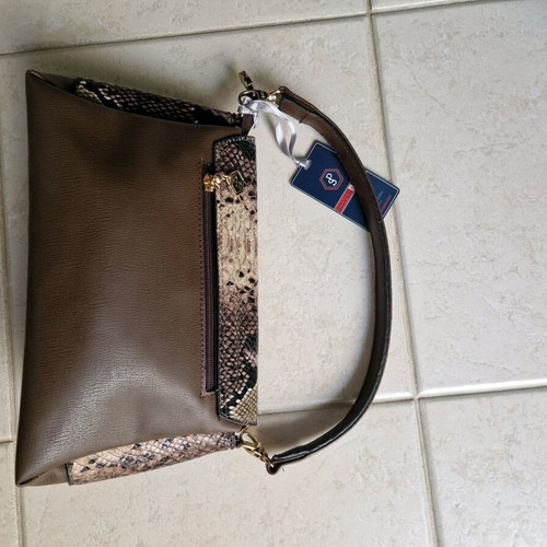 Silver & Polo brown hand bag new with snake pattern