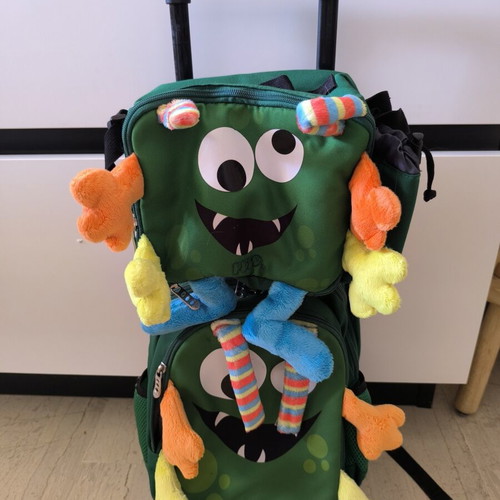 Polo Trolley Monster Preschool Set with Insulated Lunch Bag used