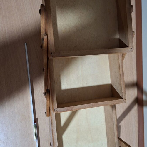 Wooden multiple folding case used for sewing or jewelry storage