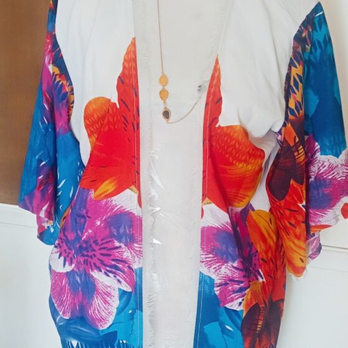 River Island Kimono Kaftan, multicolor chiffon beach cover-up