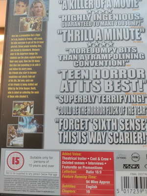 Final Destination DVD collection used, parts 1-6 with English subtitles