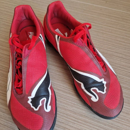 Puma athletic shoes like new, unisex, size 38, black and red