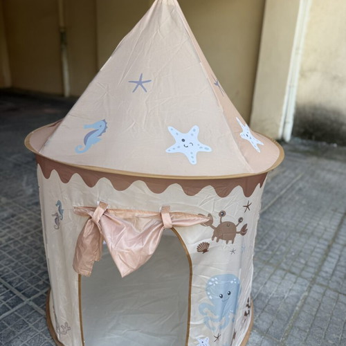 Children's play tent with ocean-themed design