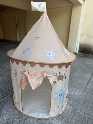 Children's play tent with ocean-themed design