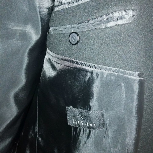 Bitsiani coat used, black, wool, lined