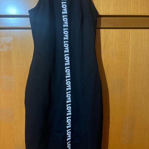 Anel black bodycon dress size S like new with LOVE print
