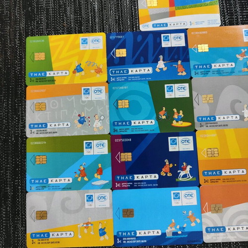 Phone cards Olympic Games Athens 2004 used, set of 24