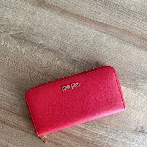 Folli Follie leather wallet used, red color