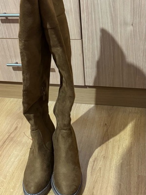 Knee-high boots brown suede new, size 37