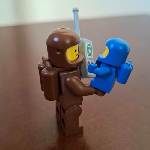 Lego Classic Space Brown Astronaut and Blue Spacebaby Minifigures like new